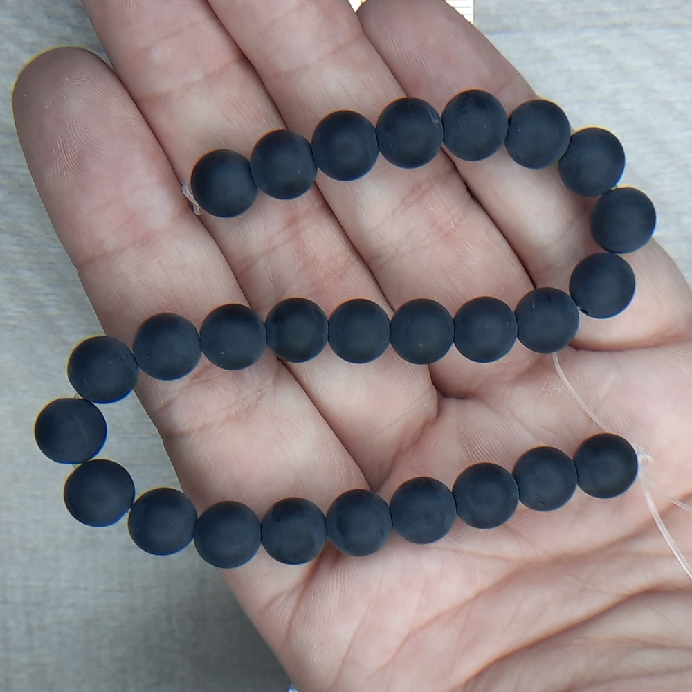 #11- 8mm Matte Onyx 8in Strand